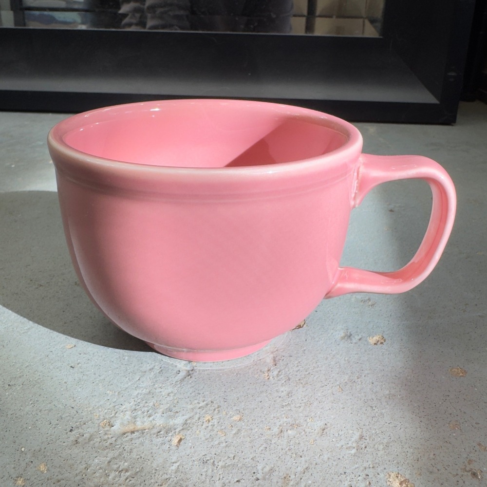 Fiesta Homer Laughlin Pink Jumbo Cup Soup Mug Lead Free USA Ceramic